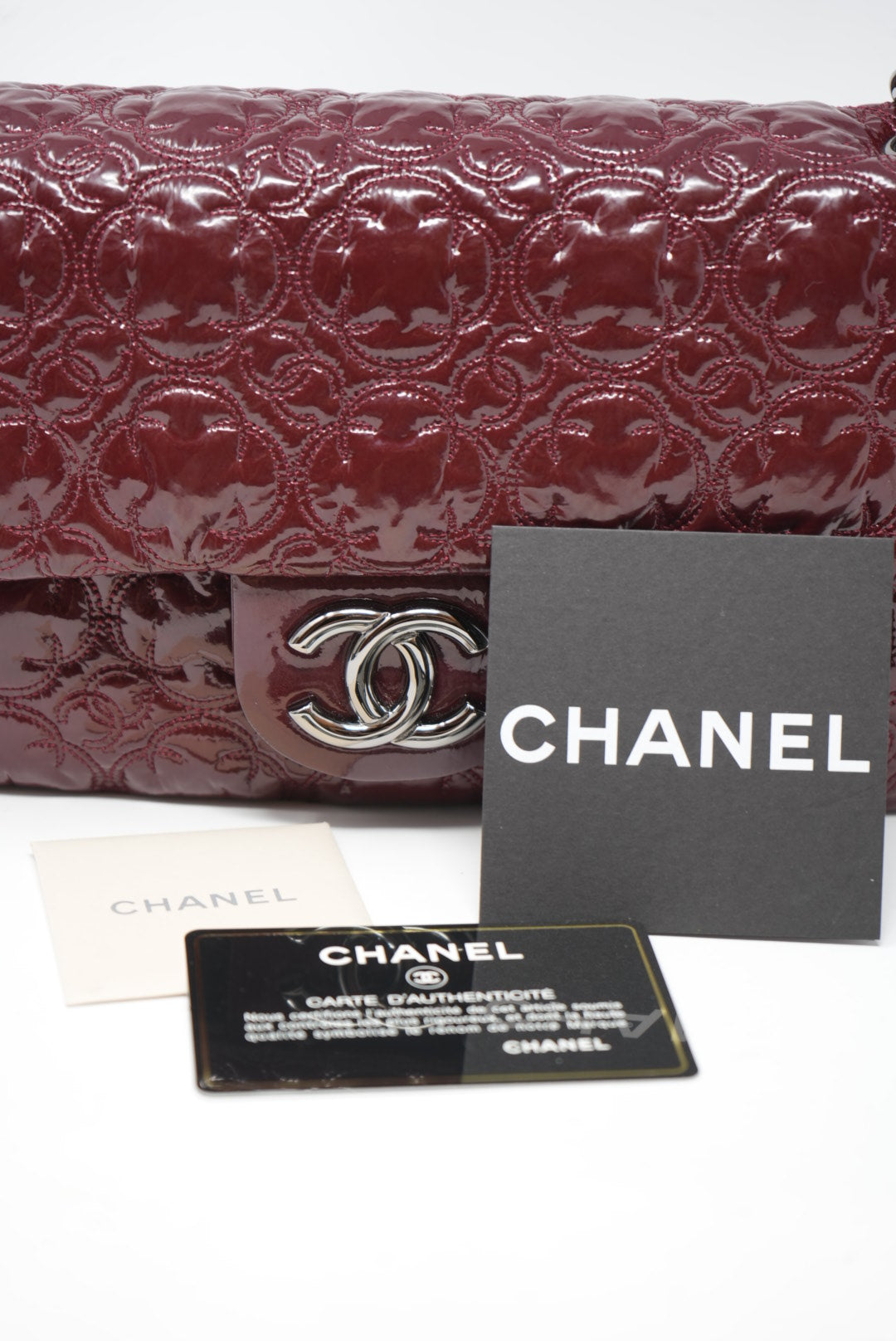 Pre-Owned Chanel Patent Flap Bag Red 2008-2009