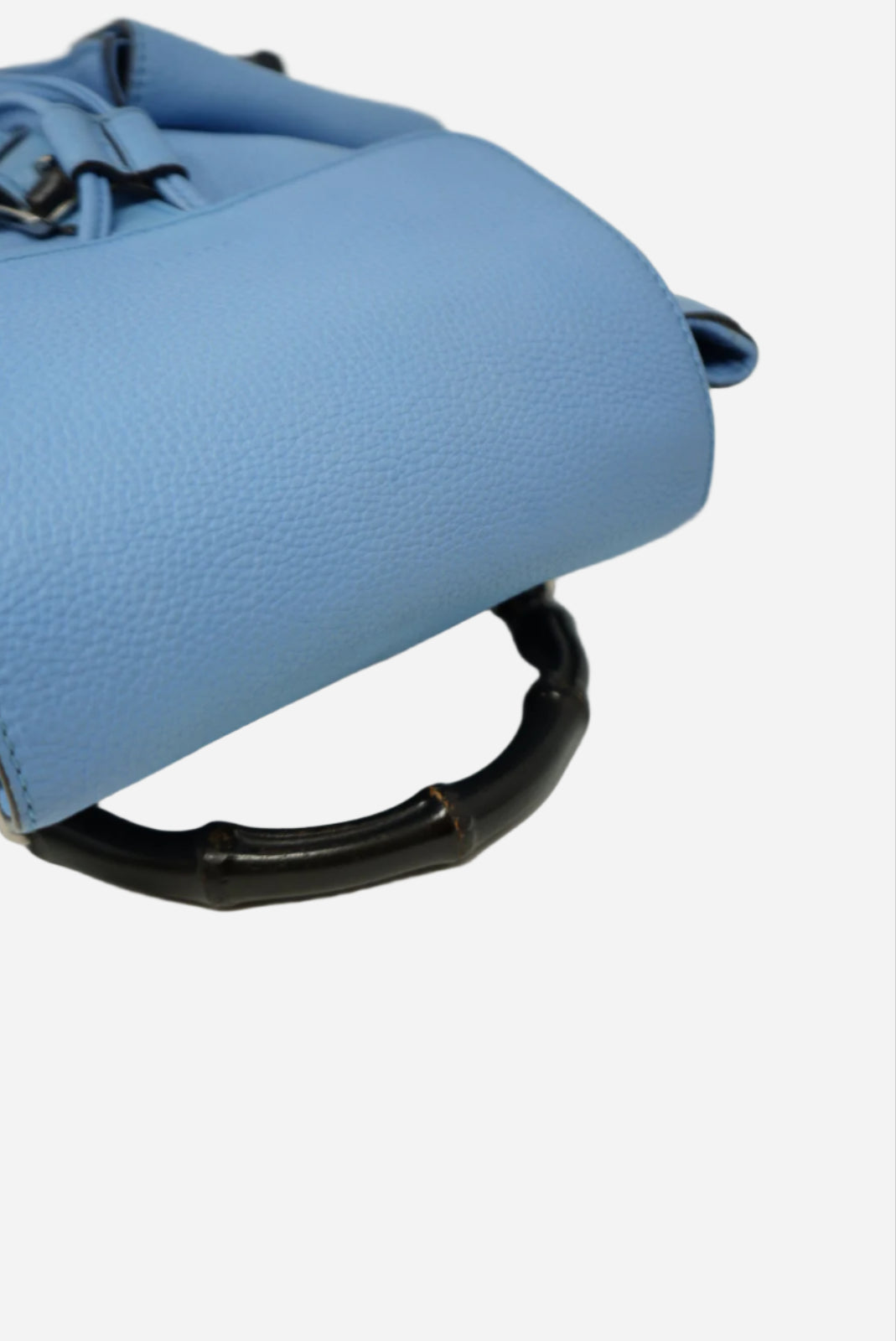 Gucci Blue Calfskin Leather Bamboo Tassel Backpack