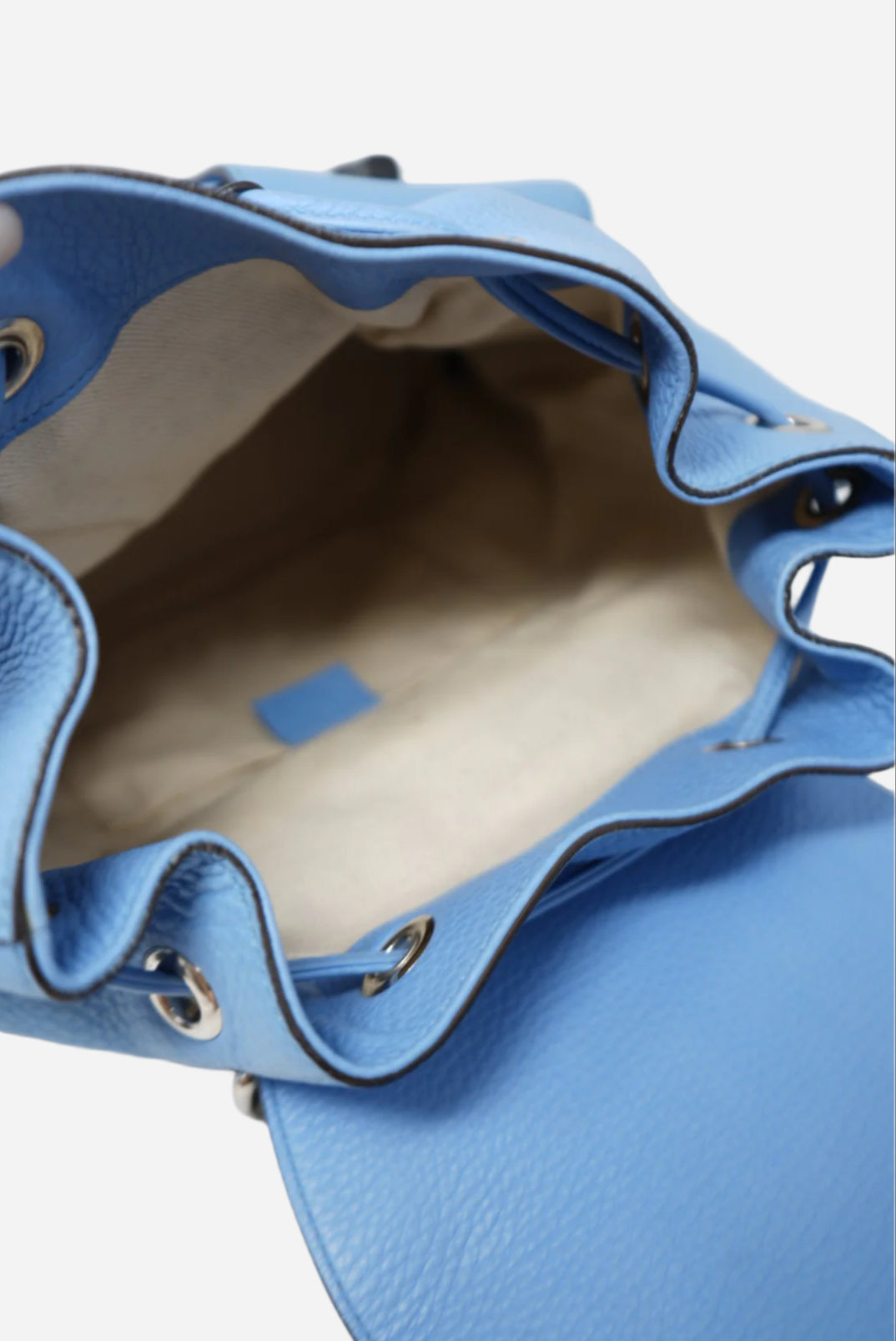 Gucci Blue Calfskin Leather Bamboo Tassel Backpack