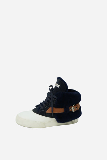 Miu Miu Leather/Fur Sneaker