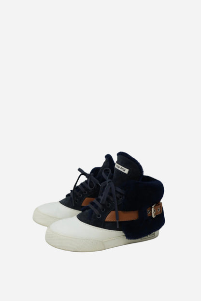 Miu Miu Leather/Fur Sneaker