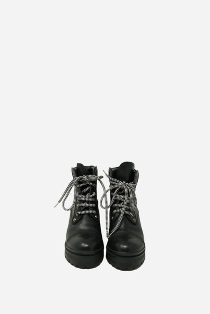 Miu Miu Lace Up Rhinestone Studded Boots