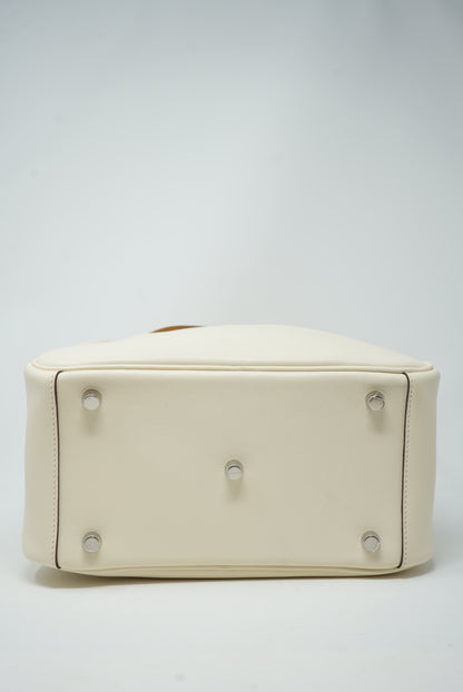 Hermes Lindy 26 Shoulder Bag Swift White
