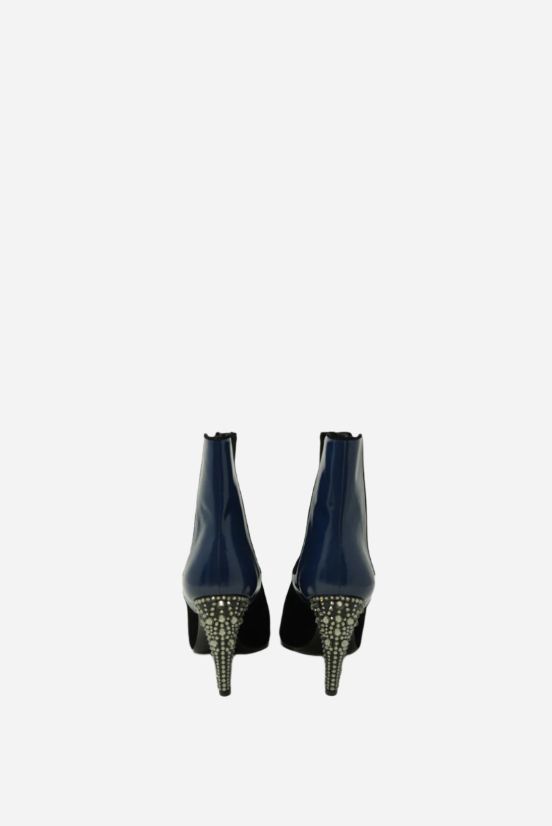 Louis Vuitton Velvet/Patent Crystal Ankle Boots