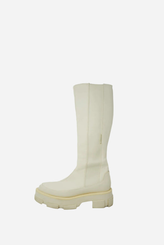 Both White Leather Boots
