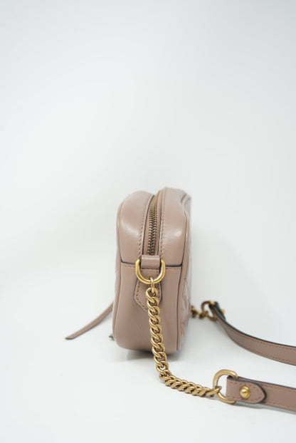 Gucci GG Marmont Mini Camera Shoulder Bag Beige
