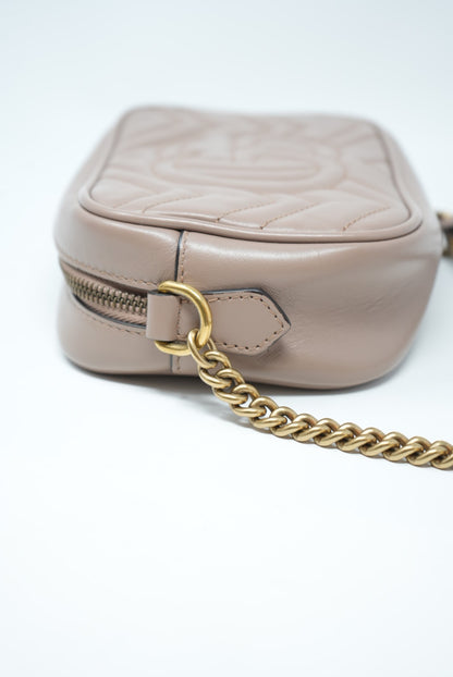 Gucci GG Marmont Mini Camera Shoulder Bag Beige