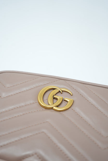Gucci GG Marmont Mini Camera Shoulder Bag Beige