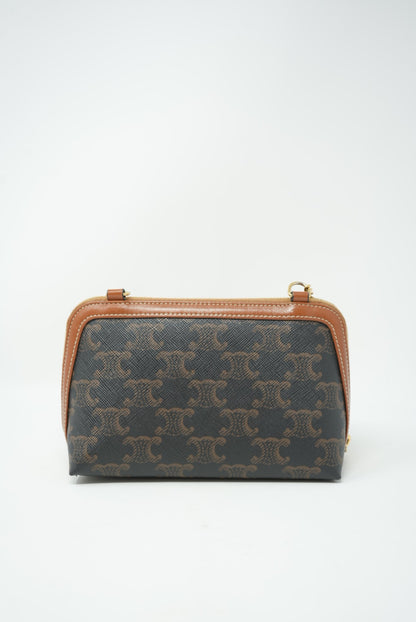 Celine Clutch with Chain in Triomphe