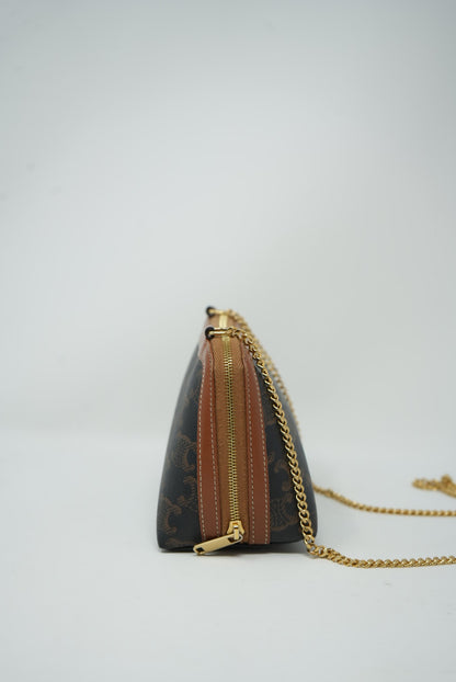 Celine Clutch with Chain in Triomphe