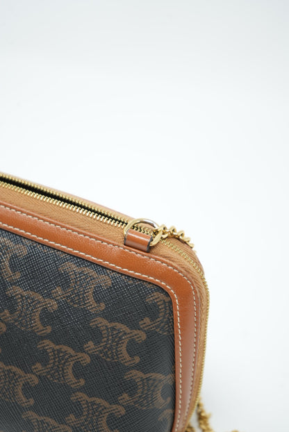 Celine Clutch with Chain in Triomphe
