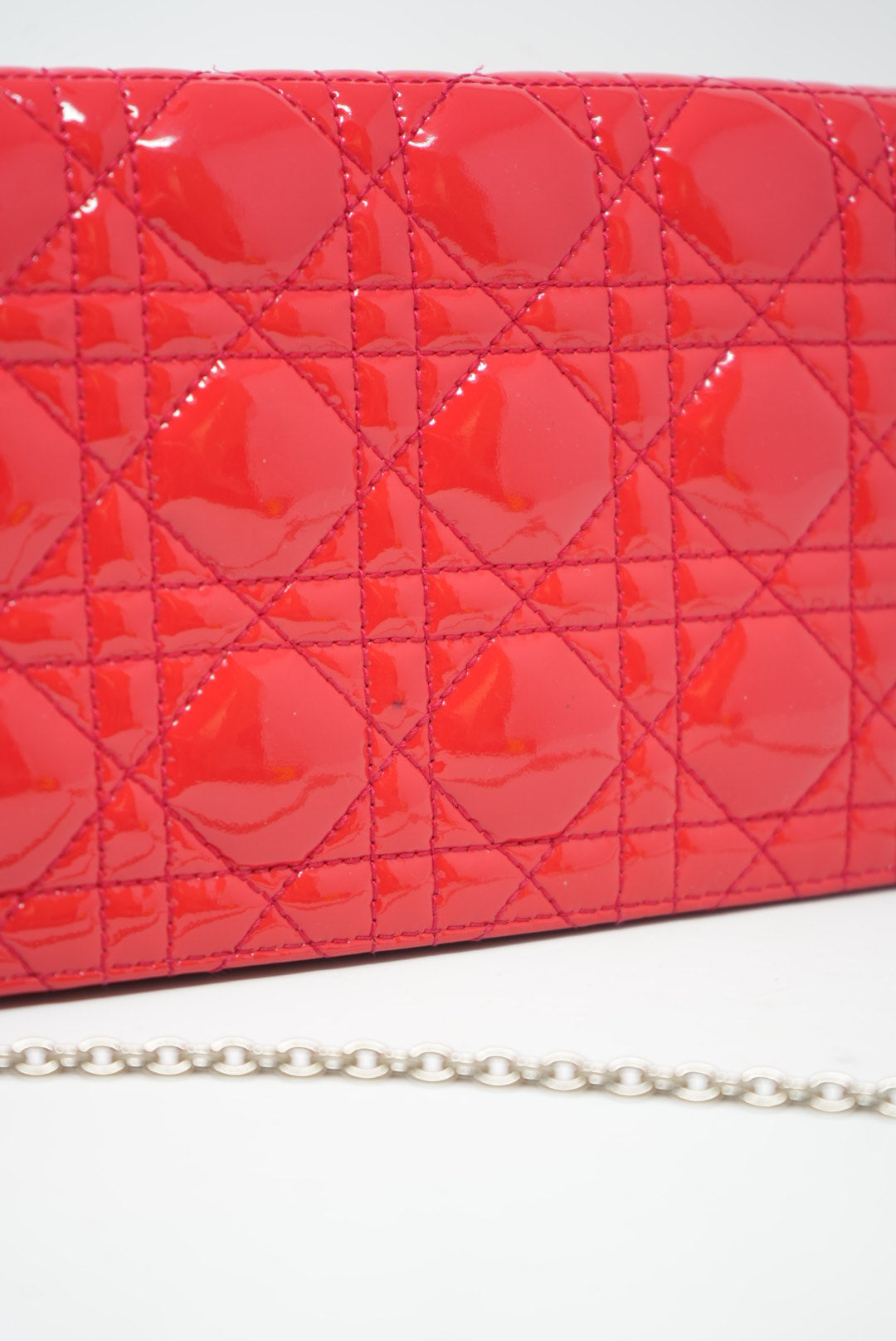 Lady Dior Pouch With Chain Patent 2013