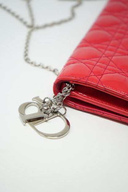 Lady Dior Pouch With Chain Patent 2013