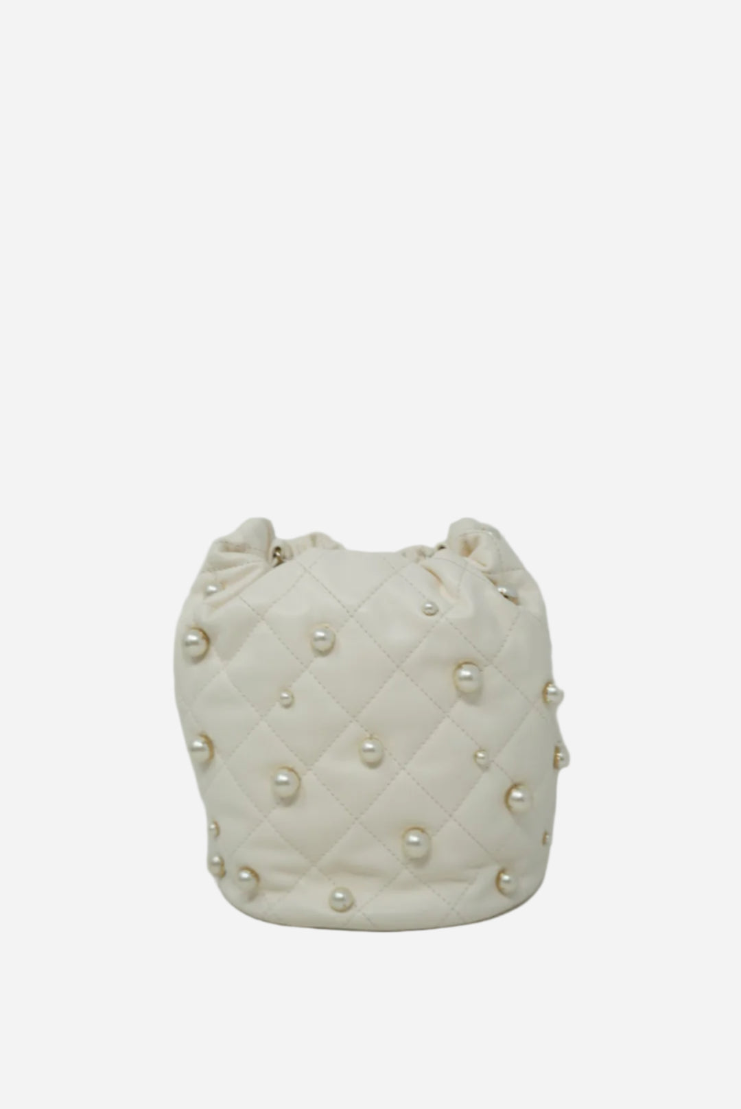 Pre-owned Chanel Lambskin Pearl Drawstring Bag 2021