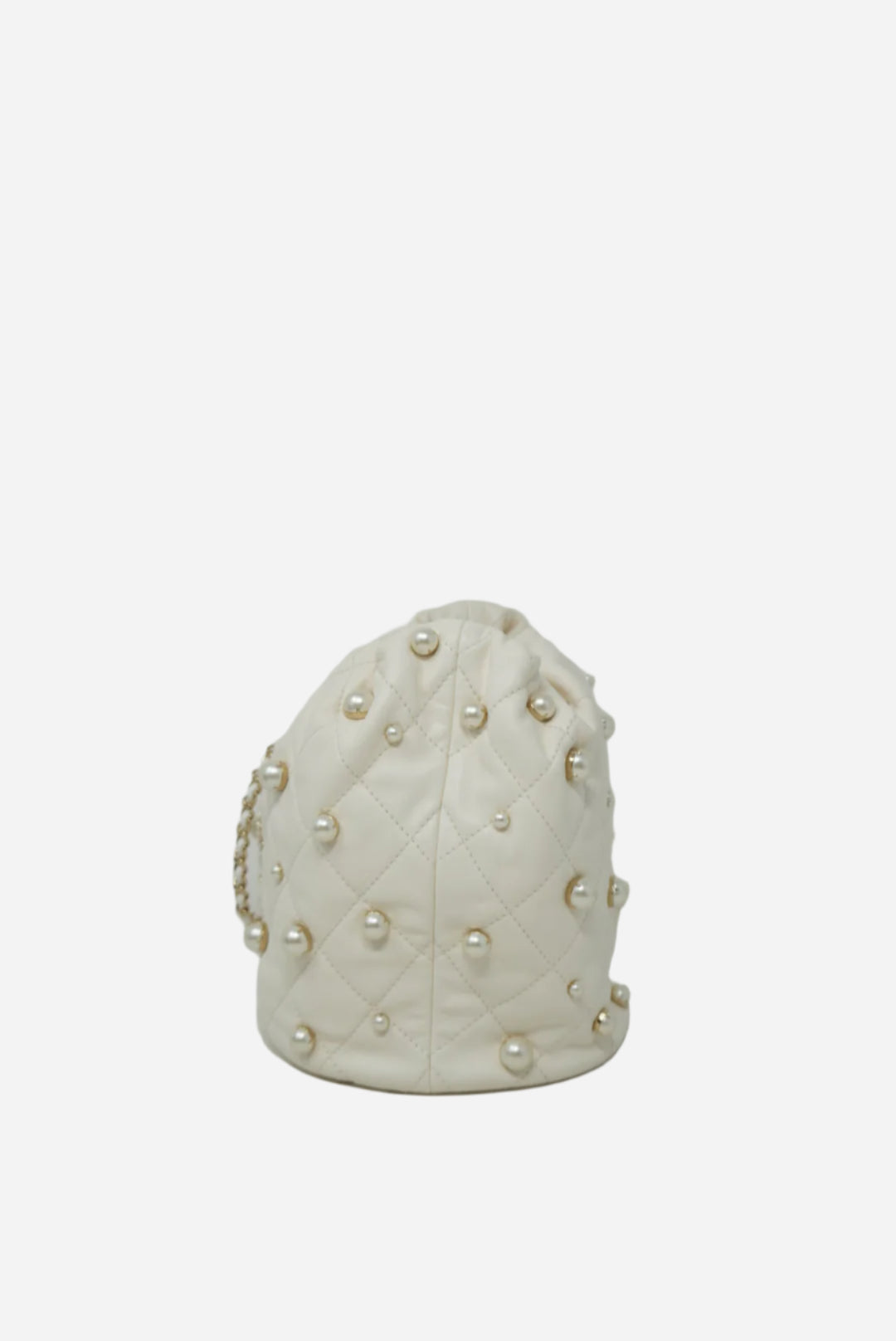 Pre-owned Chanel Lambskin Pearl Drawstring Bag 2021