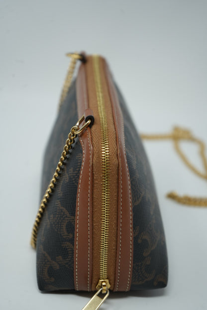 Celine Clutch with Chain in Triomphe