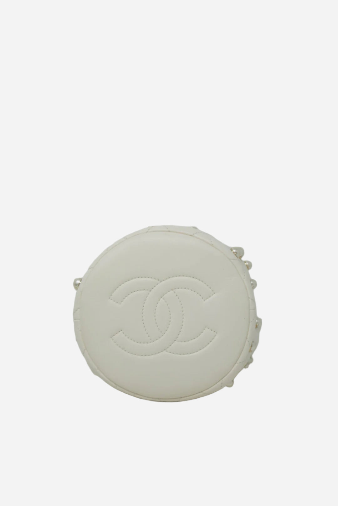 Pre-owned Chanel Lambskin Pearl Drawstring Bag 2021