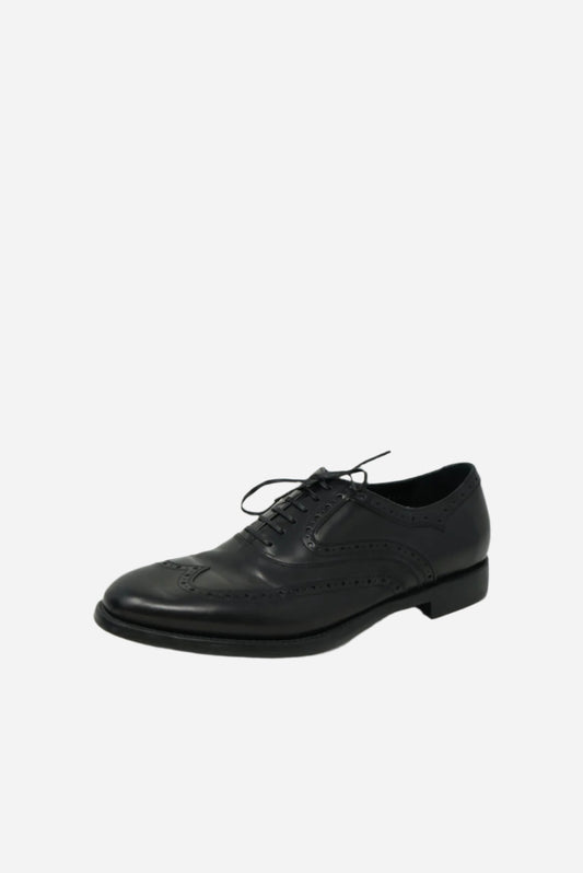 Salvatore Ferragamo Black Leather Oxfords