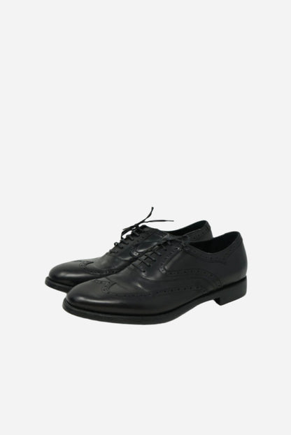 Salvatore Ferragamo Black Leather Oxfords