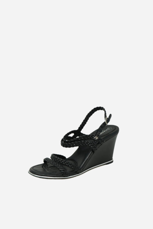 Pre owned Chanel Black Paltform Sandals