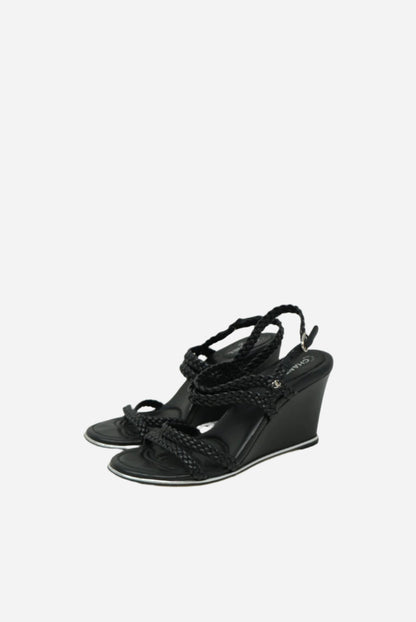 Pre owned Chanel Black Paltform Sandals