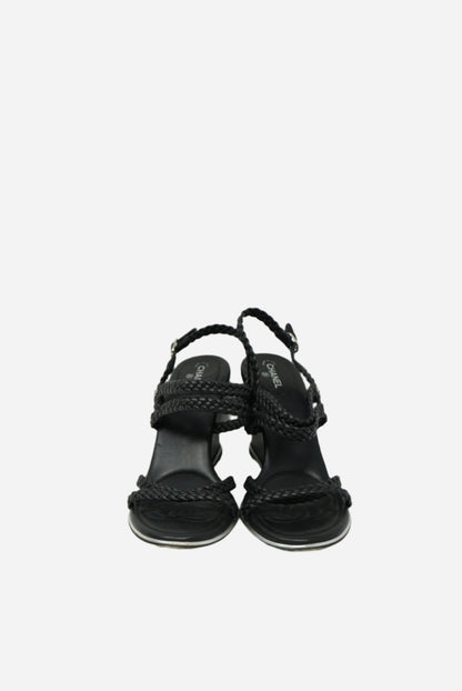 Pre owned Chanel Black Paltform Sandals
