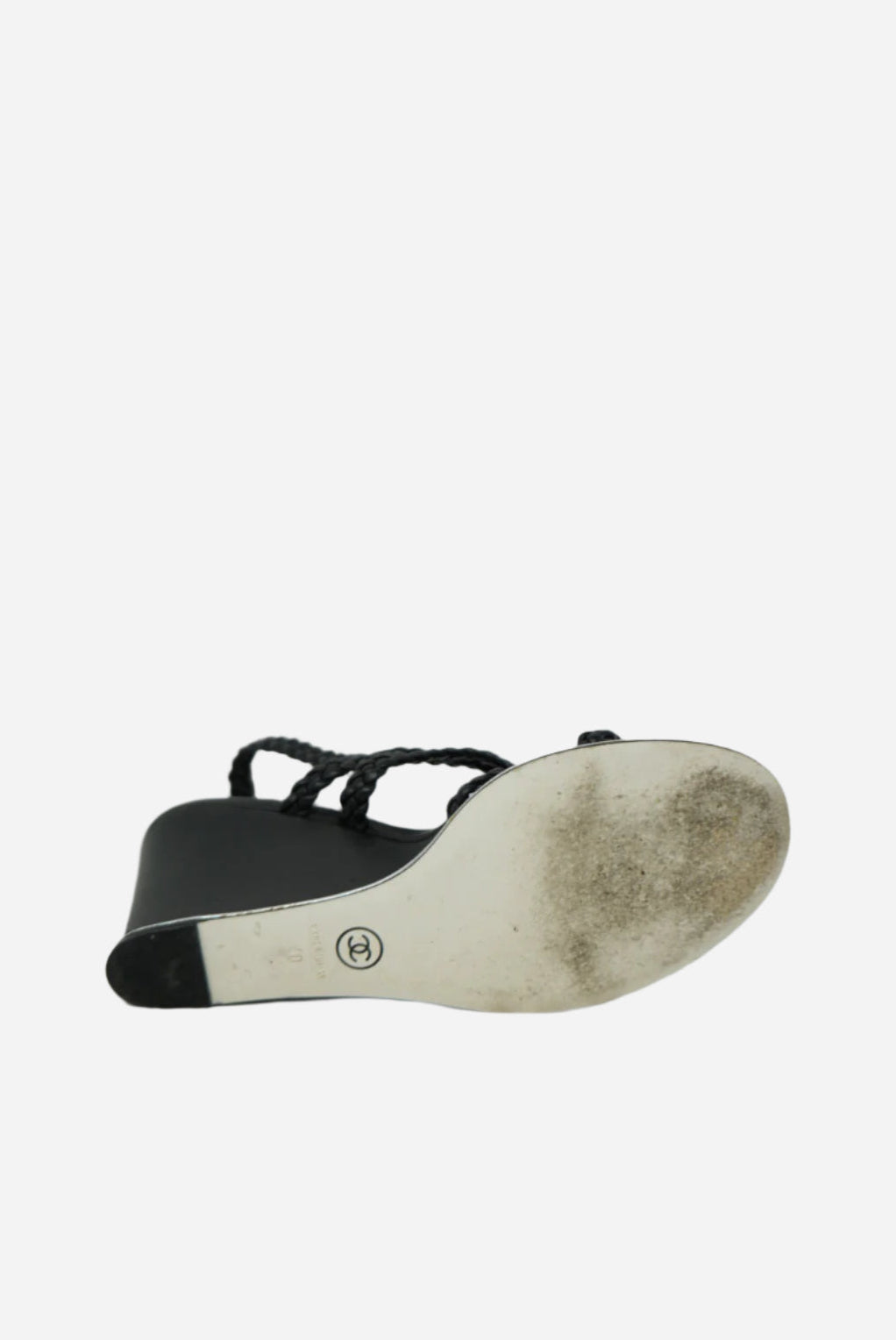 Pre-owned Chanel Black Platform Sandals Size 40