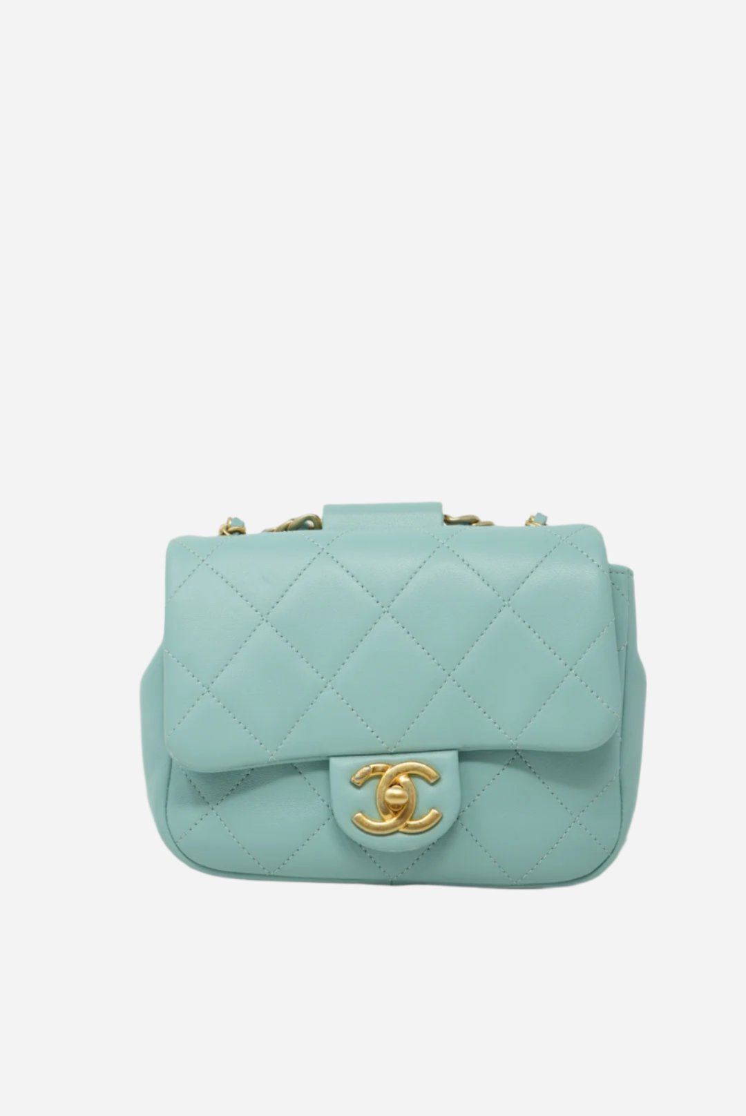 Pre-Owned CHANEL Lambskin Mini Flap Handle Bag 2019