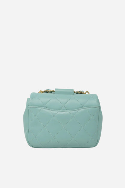 Pre-Owned CHANEL Lambskin Mini Flap Handle Bag 2019