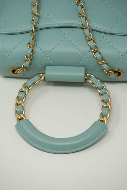 Pre-Owned CHANEL Lambskin Mini Flap Handle Bag 2019