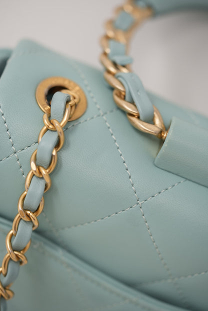 Pre-Owned CHANEL Lambskin Mini Flap Handle Bag 2019