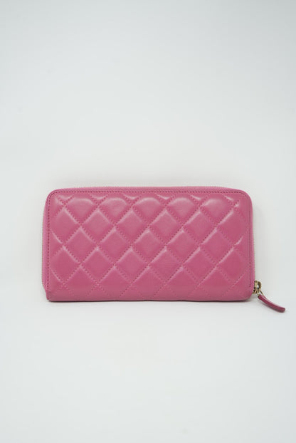 Pre-owned Chanel Long Wallet Pink 2013-2014