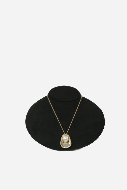 Dior Rhinestone Faux Pearl Necklace