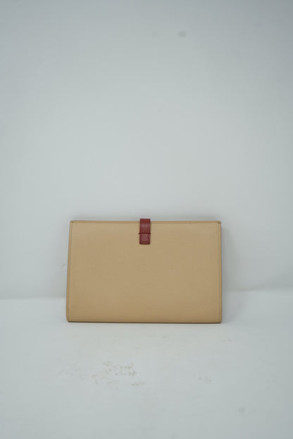 Celine Large Strap Wallet in Bicolor Grained Calfskin