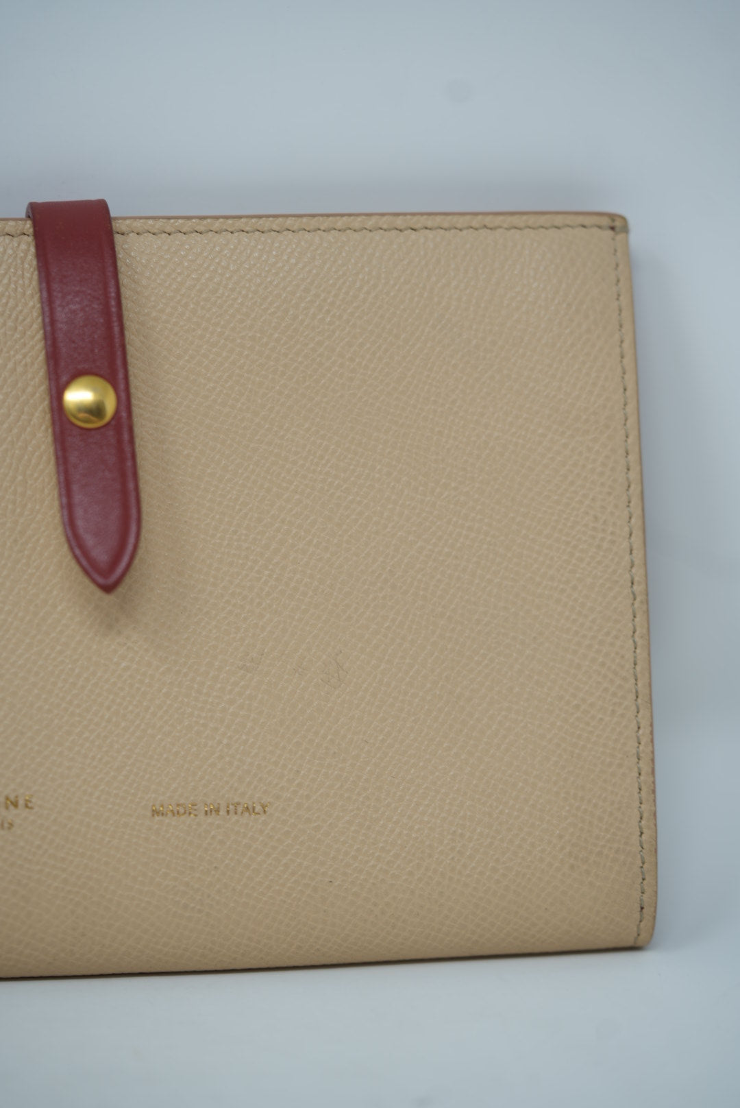 Celine Large Strap Wallet in Bicolor Grained Calfskin