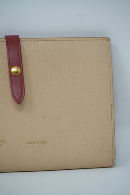 Celine Large Strap Wallet in Bicolor Grained Calfskin