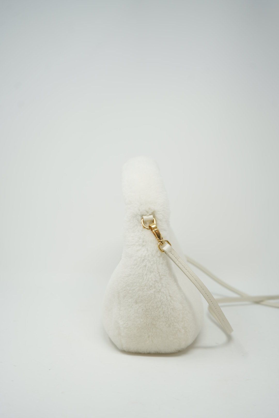 Miu Miu White Mini Shearling Wander bag