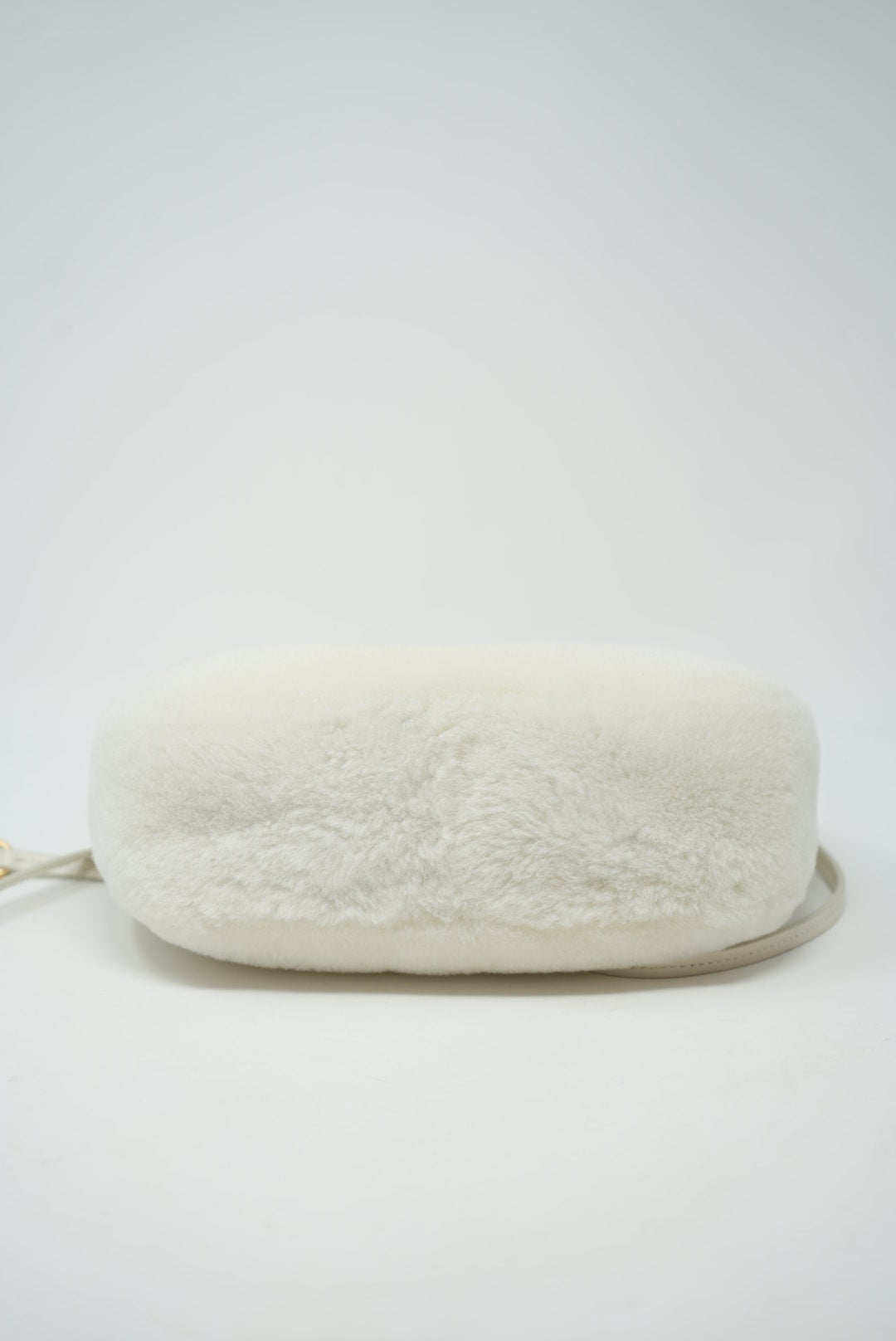 Miu Miu White Mini Shearling Wander bag