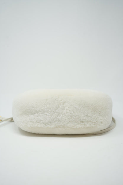 Miu Miu White Mini Shearling Wander bag