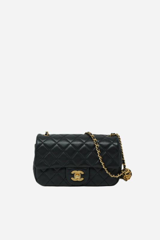 Pre-Owned CHANEL Lambskin Pearl Crush Mini Rectangular BrandNew W/box