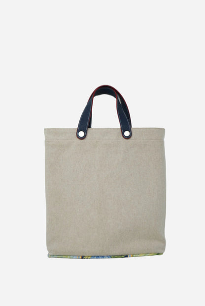 Hermes Petit H Canvas/Silk Tote Bag