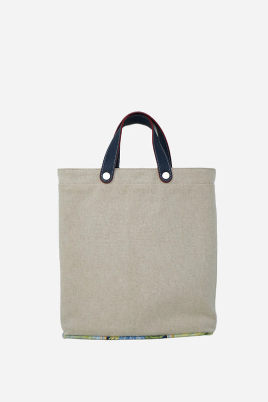 Hermes Petit H Canvas/Silk Tote Bag