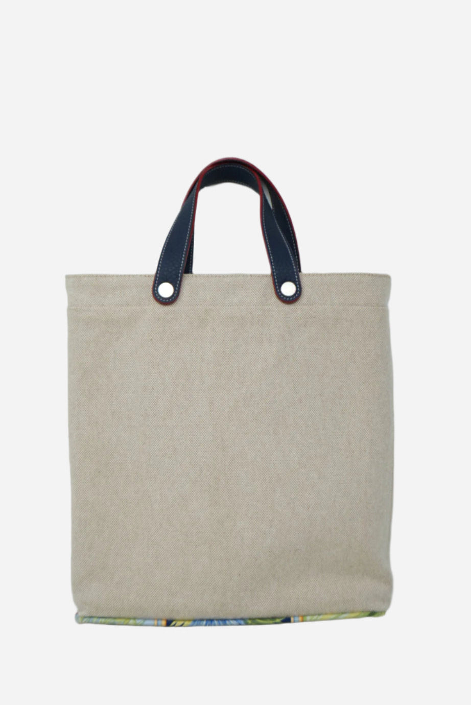 Hermes Petit H Canvas/Silk Tote Bag