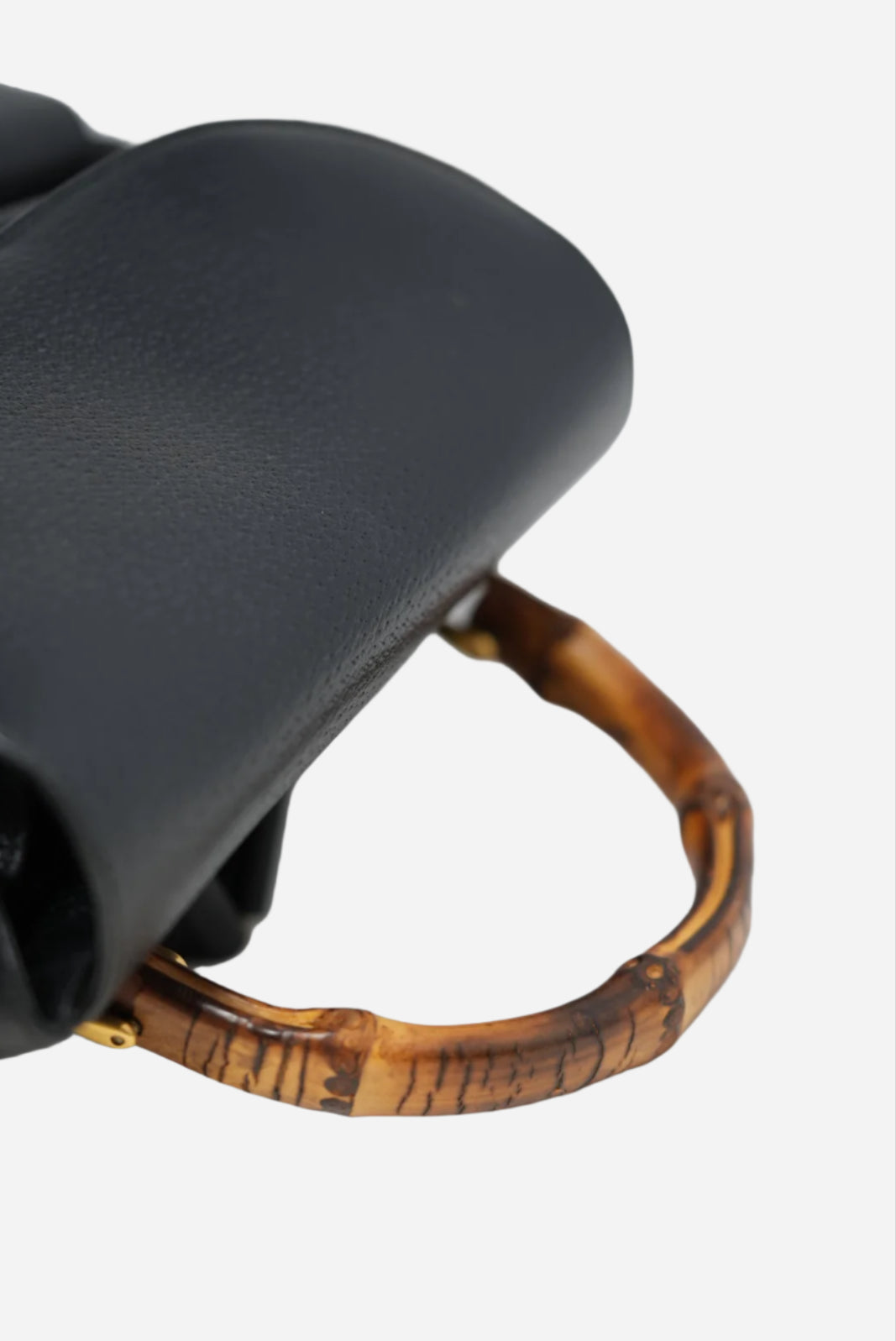 Gucci Black Leather Bamboo Backpack