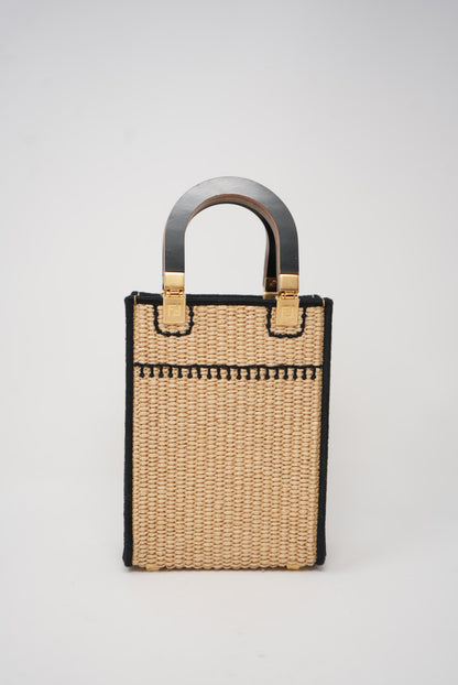 Fendi Sunshine Raffia Mini Tote Bag