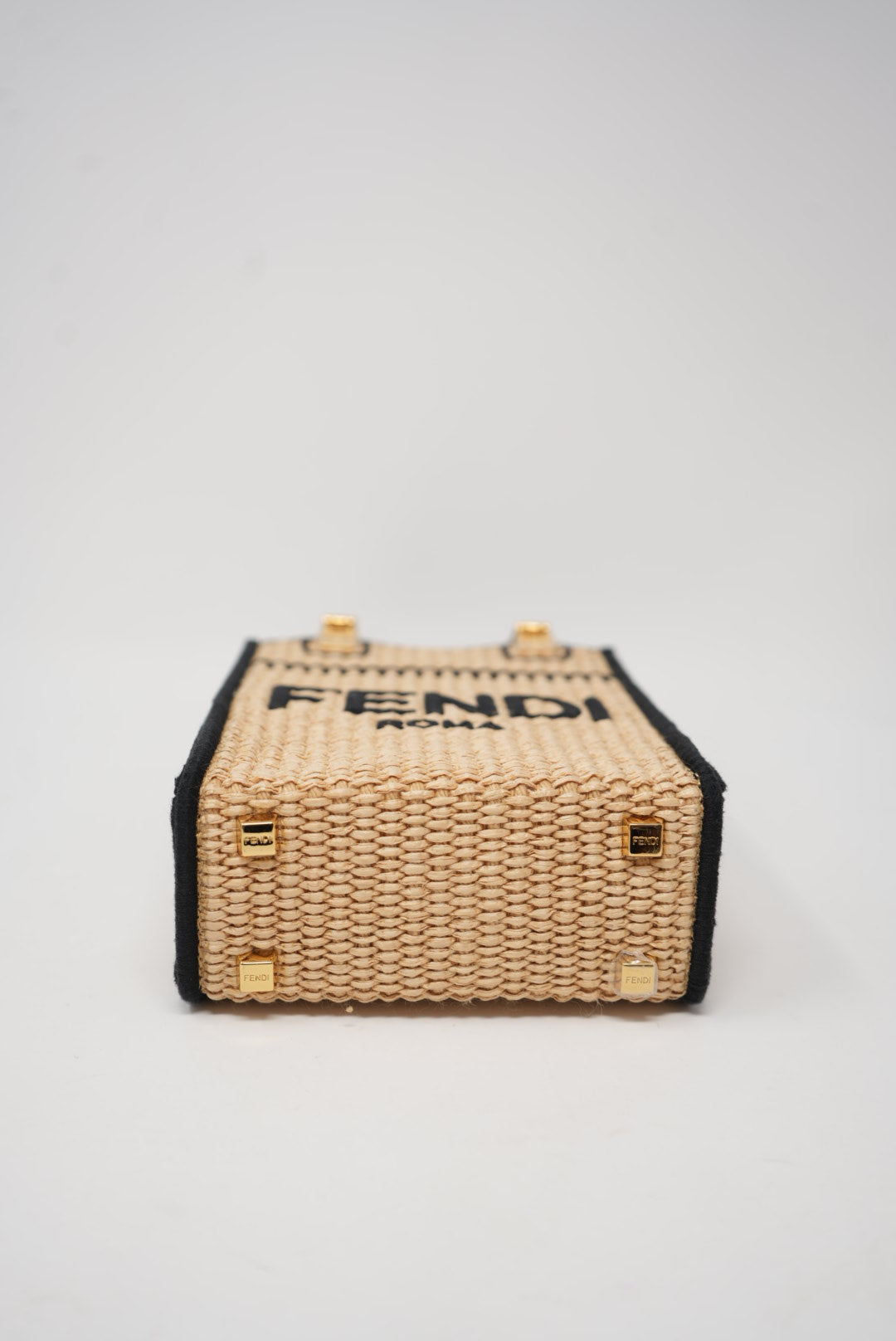 Fendi Sunshine Raffia Mini Tote Bag