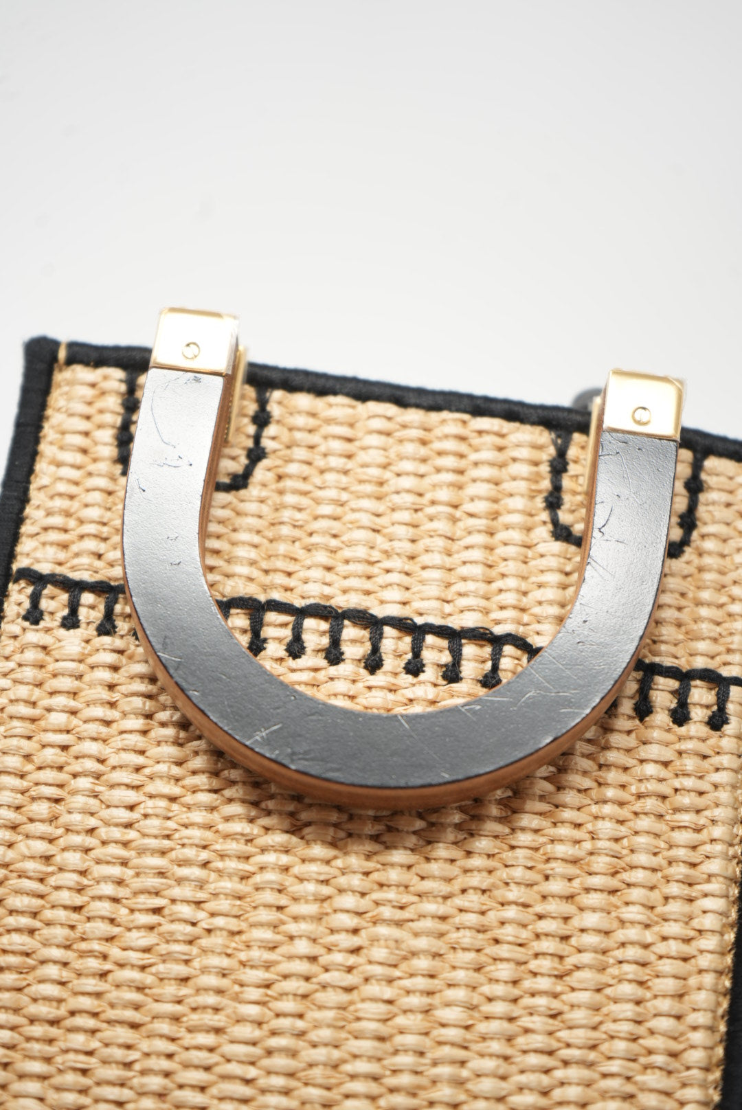 Fendi Sunshine Raffia Mini Tote Bag
