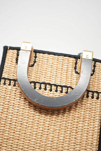 Fendi Sunshine Raffia Mini Tote Bag