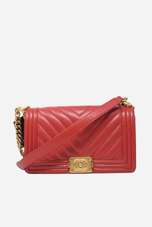 Pre-owned Chanel 2018-2019 Chevron Medium Boy Bag
