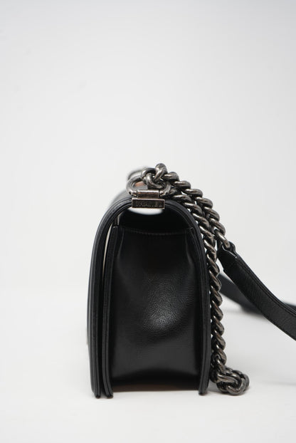 Pre-owned Chanel Quilted Wild Stitch Boy Bag Medium 2015-2016